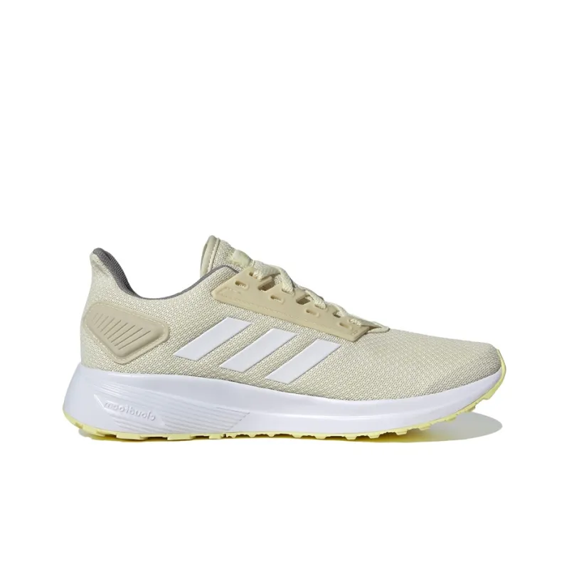 Adidas Duramo 9 Cushioned Slip-Resistant Mid-Top Running Shoes Women's Light Yellow White-1