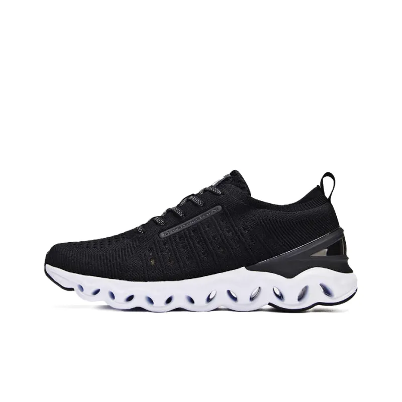 361° Cushioning Breathable Lightweight Low Top Running Shoes Men's Black White-0