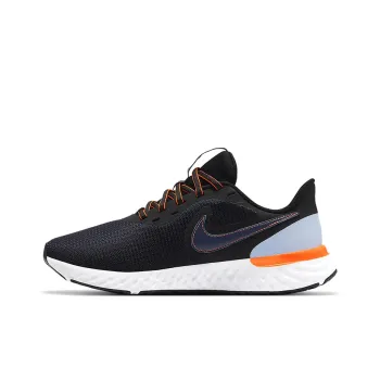 Nike REVOLUTION 5 Cushioning Wear Resistant Low Top Rubber Casual 1 Women's Black Orange