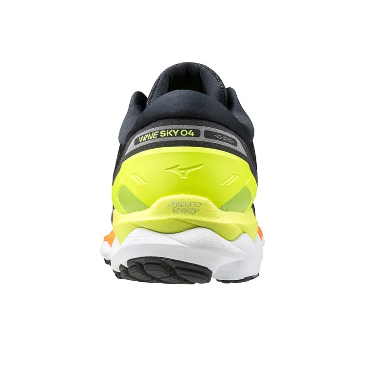 Mizuno Wave Sky 4 Breathable Cushioning Coverage Low-Top Running Shoes Unisex Black Orange-3