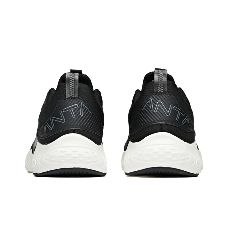 Anta Cushioned Slip-Resistant Abrasion-Resistant Breathable Low-Top Running Shoes Men's Black Gray-3