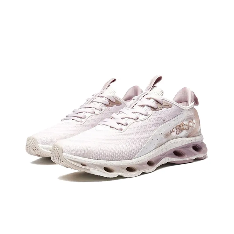 XTEP Cushioning Rotation 7th Generation Cushioned Slip Resistant Low Top Running Shoes Women's Pink-2