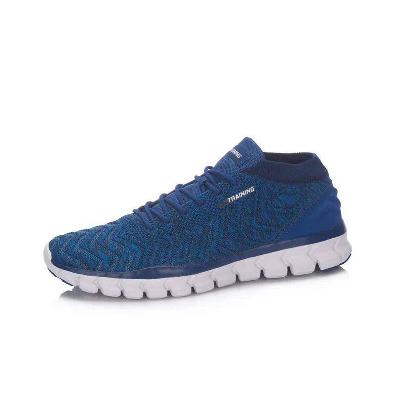 LiNing Shock Absorbing, Non Slip, Wear Resistant, Breathable And Lightweight Low Top Running Shoes Unisex Blue White-1