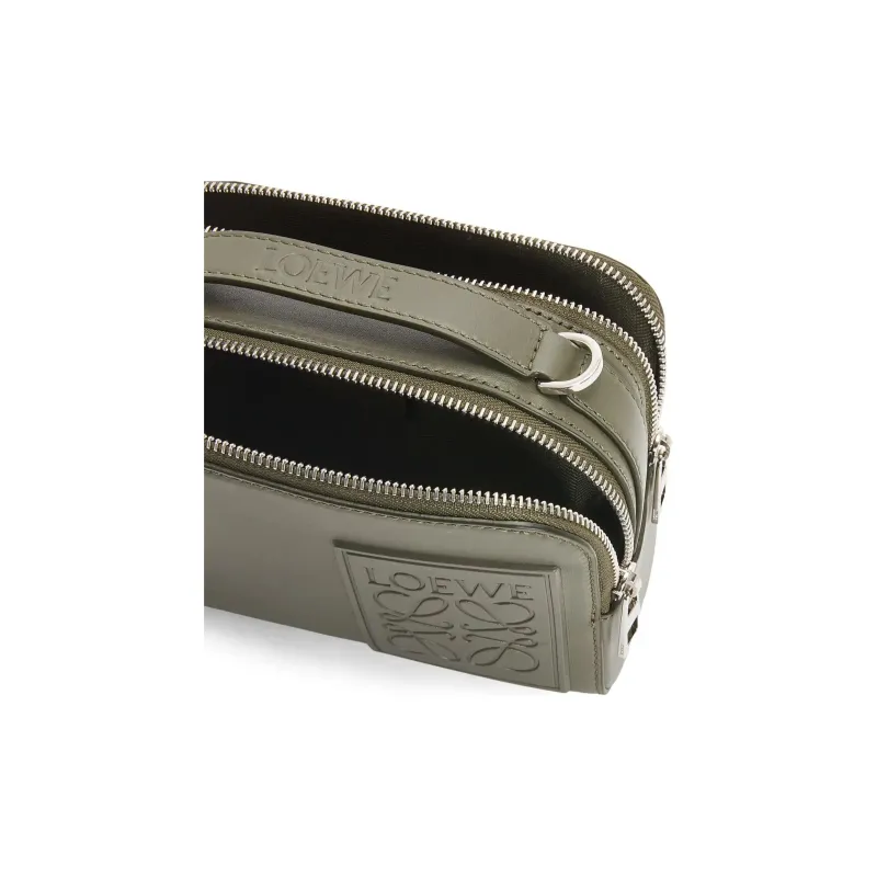 LOEWE Satin Cow Leather Camera Bag, Shoulder Bag, Crossbody Bag Mini Men's Khaki Green-4