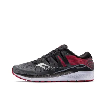 Saucony Ride ISO Cushioned Slip Resistant Abrasion Resistant Low Top Running Shoes Men's Black Red