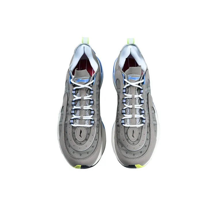 LiNing V8 Low Top Running Shoes Men's Gray Blue-3