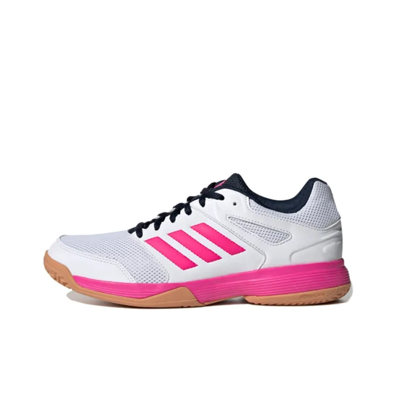 Adidas Speedcourt Breathable Low-Top Running Shoes Women's White Pink Black-0