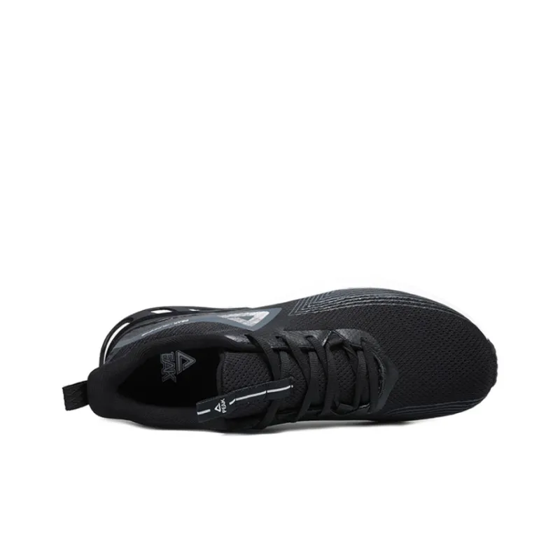 PEAK Cushioned Slip Resistant Abrasion Resistant Breathable Low Top Casual Running Shoes Men's Black-2