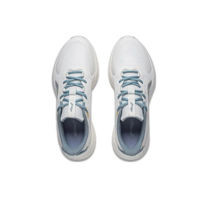 LiNing Soft Cushioning, Slip Resistant, And Abrasion Resistant Low Top Training Sprint Running Shoes Men's Mist White-3