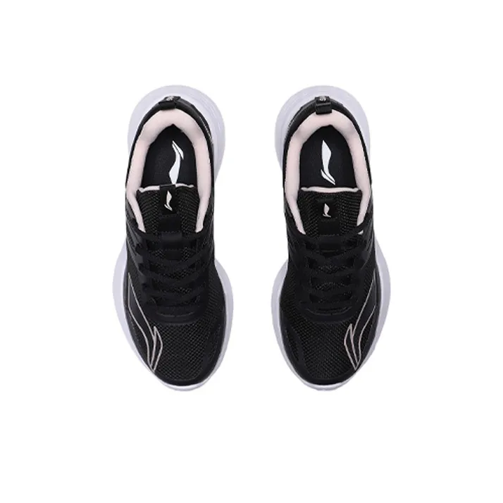 LiNing Cushioning Lightweight Low Top Running Shoes Women's Black White-3