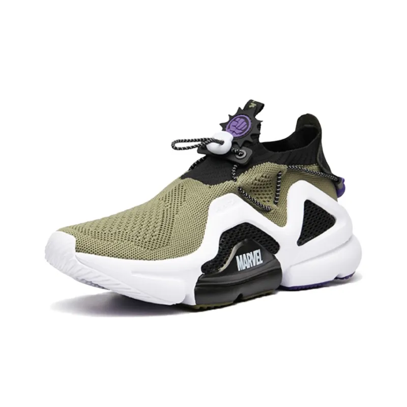Anta Shock Absorbers Slip Resistant, Abrasion Resistant, Breathable Low Top Running Shoes Men's Green White Black-1