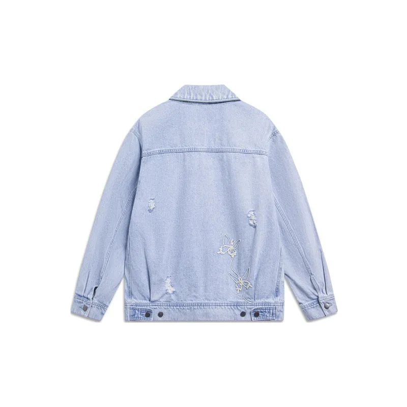 LiNing Sports Life Collection Denim Jacket Men's Blue-1