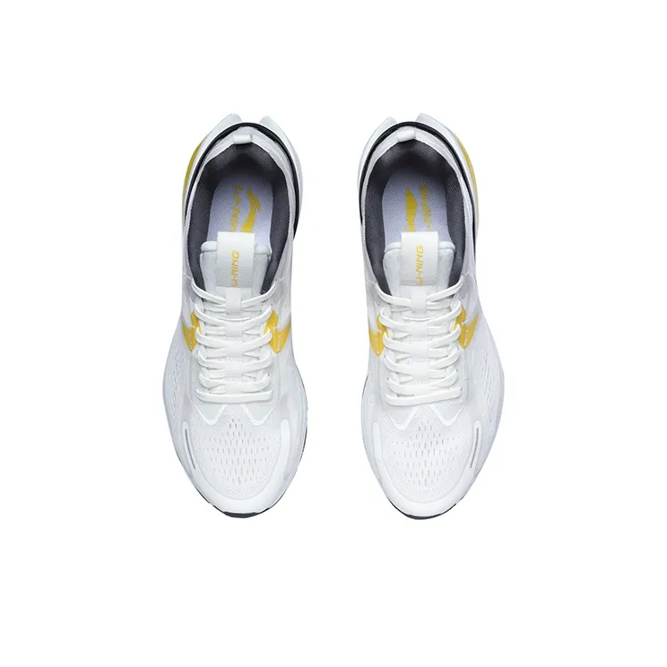 LiNing Cushioning Anti Slip And Wear Resistant Low Top Running Shoes Unisex Gray Yellow-3