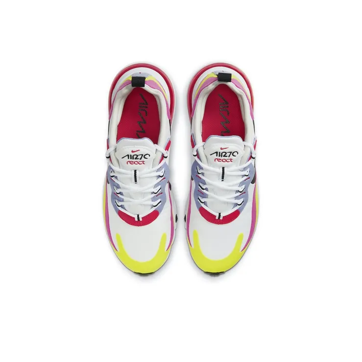 Nike Air Max 270 React White Pink Yellow Women's-4