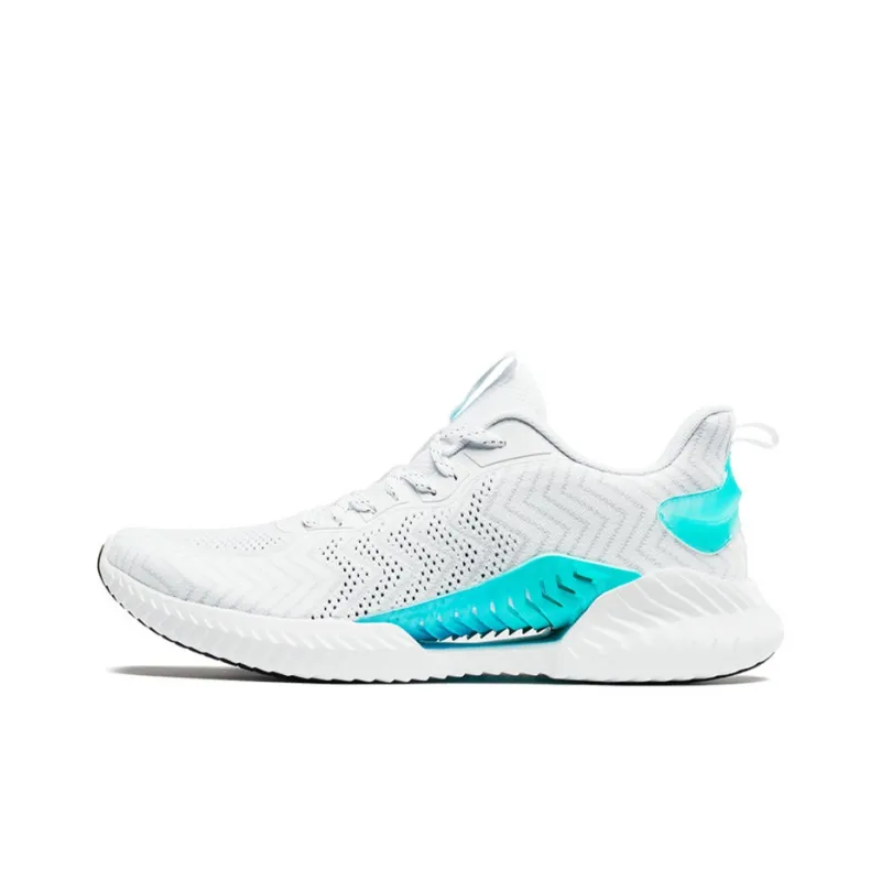 XTEP Cushioned Slip-Resistant Breathable Low-Top Running Shoes Men's White Gray-0