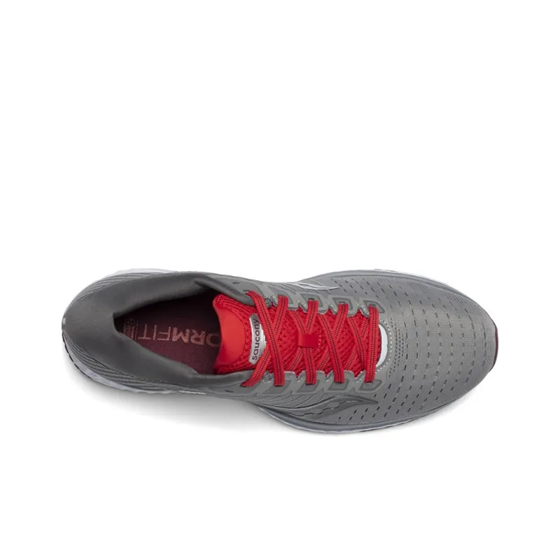 Saucony Guide 13 Slip Resistant Support Lightweight Low Top Casual Running Shoes Men's Gray Red-3
