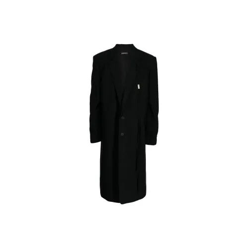 Ann Demeulemeester Long Tailored Buttoned Cotton Coat