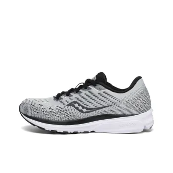 Saucony Ride 13 Cushioning Anti Slip Wear Resistant Breathability Low Top Running Shoes Men's Gray Wide Women's