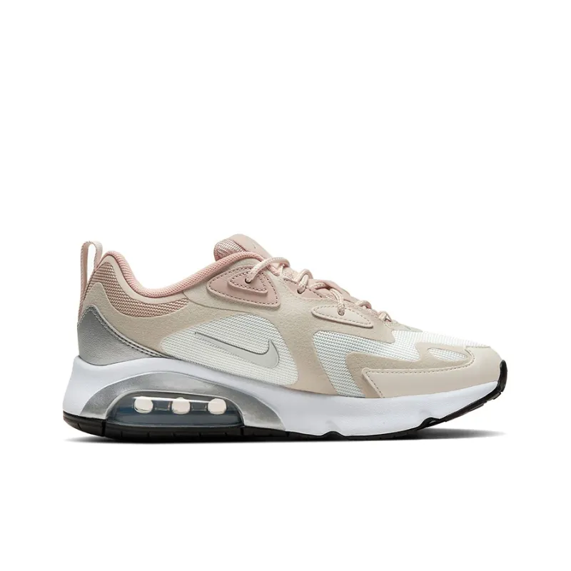 Nike Air Max 200 Cushioned Slip-Resistant Low-Top Running Shoes Women's Light Brown Silver-1