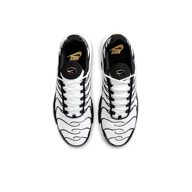 Nike Air Max Plus White Black Metallic Gold-3
