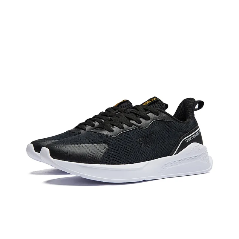 361° NFO Breathable Low Top Running Shoes Men's Black White-1