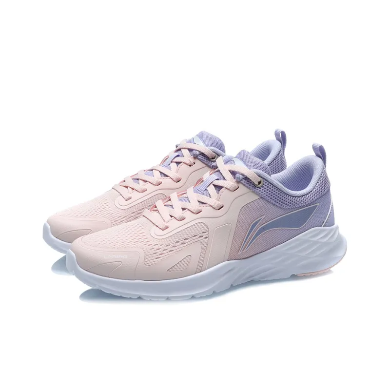 LiNing Cushioning Wear Resistant Low Top Running Shoes Women's Purple Pink-2
