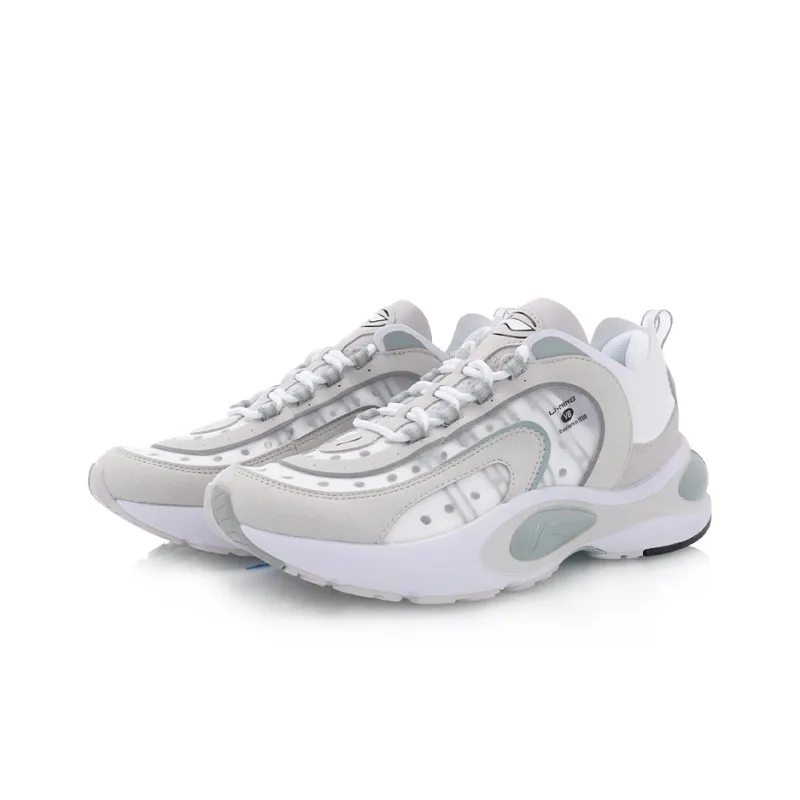 LiNing Shock Absorbers With Slip Resistant And Abrasion Resistant Properties Low Top Running Shoes Women's Gray-2