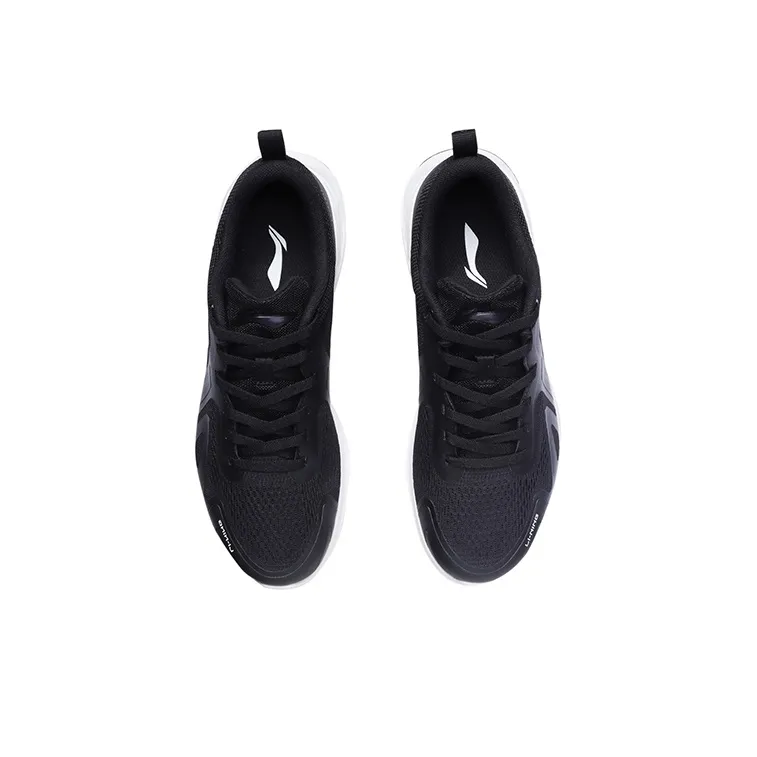 LiNing Cushioned Anti Slip Wear Resistant Breathable Lightweight Low Top Running Shoes Unisex Black-3