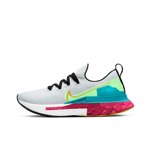 Nike React Infinity Run Flyknit 1 Running Shoes Women's Low-Top White/Gray/Green