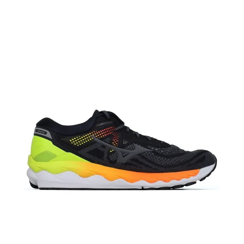 Mizuno Wave Sky 4 Breathable Cushioning Coverage Low-Top Running Shoes Unisex Black Orange-1