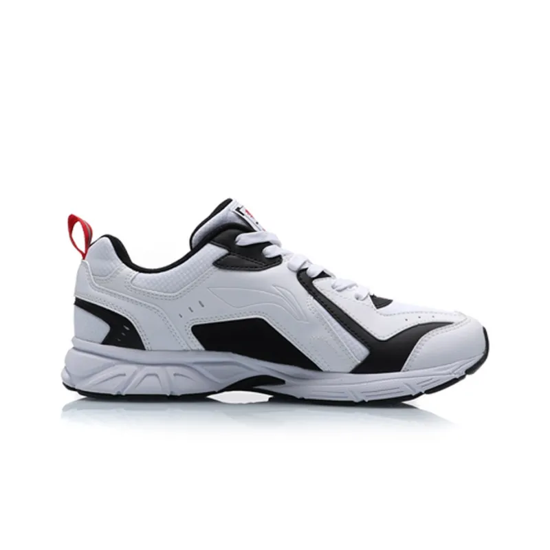 LiNing Cushioned Slip Resistant Abrasion Resistant Low Top Running Shoes Men's Black White-1