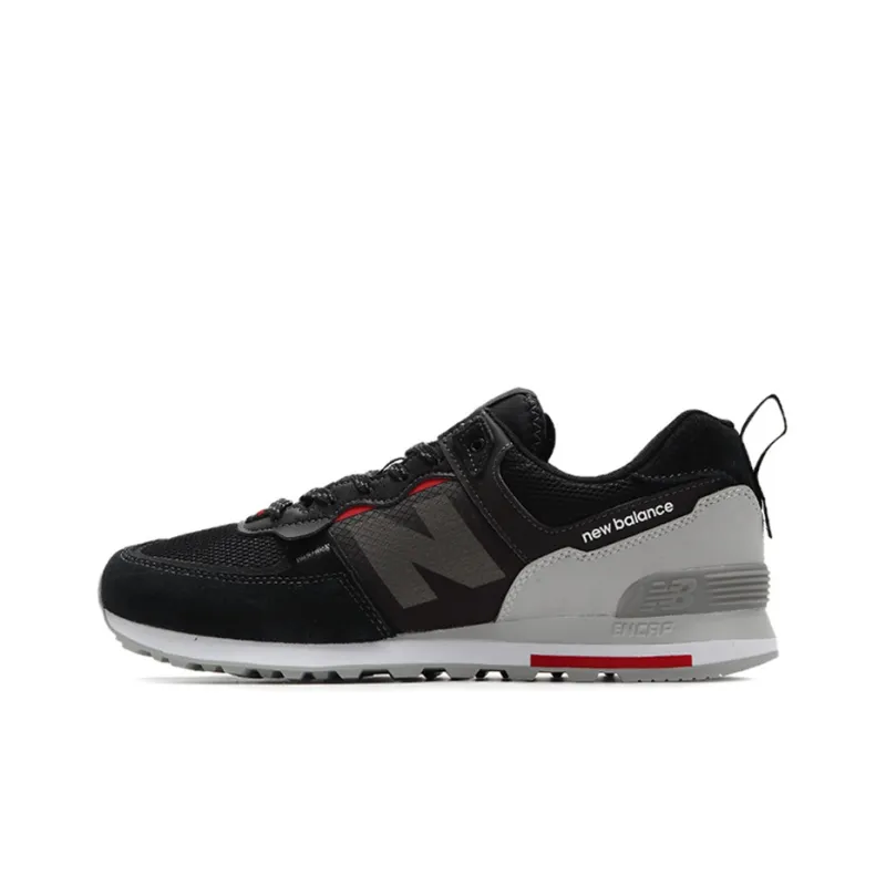 New Balance 574 Shoes Black/Grey/Red-0