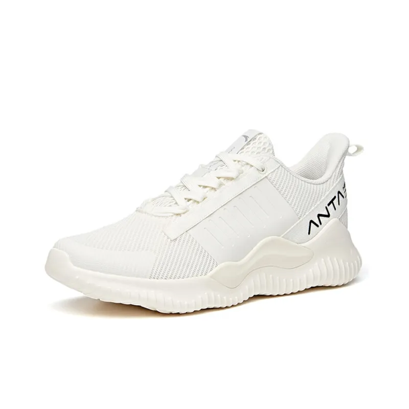 Anta Running Collection Cushioned Slip-Resistant Low-Top Running Shoes Men's Milk White Black-1