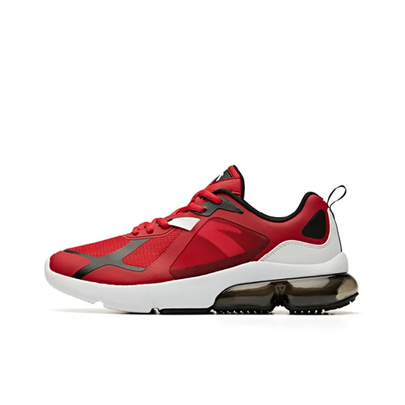 Anta Cushioned Slip-Resistant Abrasion-Resistant Breathable Low-Top Running Shoes Men's Red White Black-0