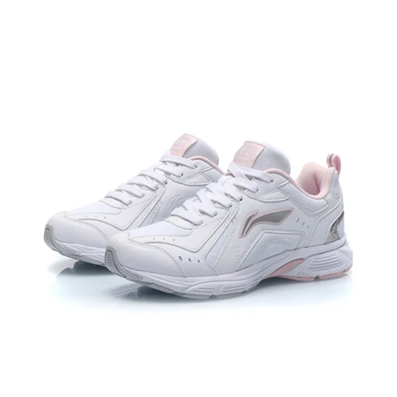 LiNing Low Top Running Shoes Women's White Weak Pink-2