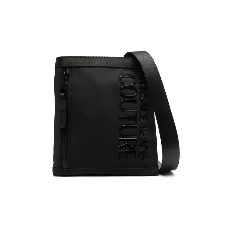 VERSACE JEANS COUTURE Nylon Messenger Bag, Shoulder Bag, Crossbody Bag Regular Men's Black-0