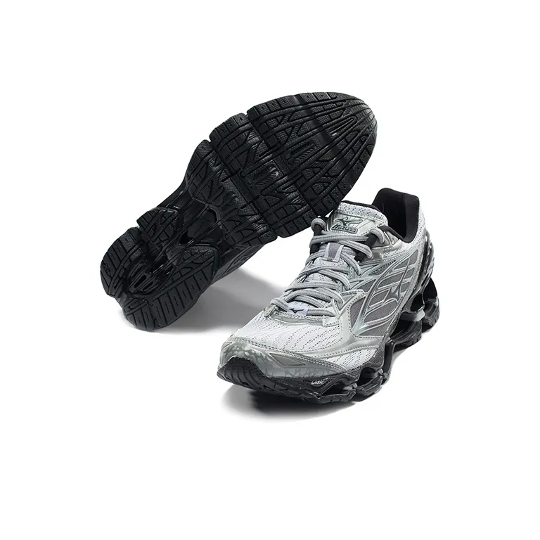 Mizuno Prophecy 6 Cushioning Wear Resistant Breathable Supportive Low Top Marathon Running Shoes Unisex Silver Gray-4