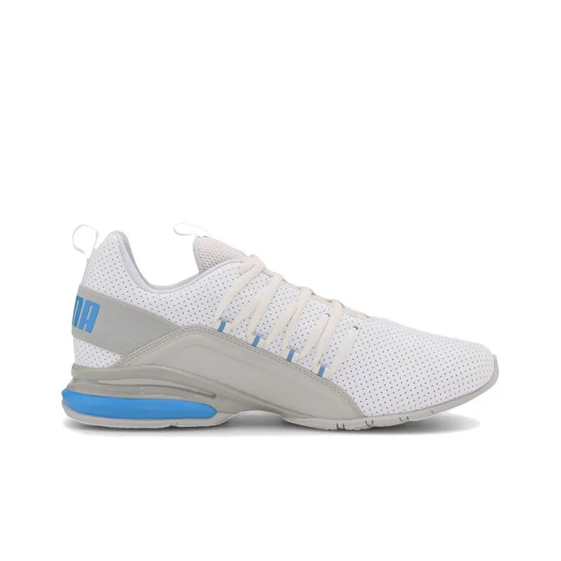 PUMA Axelion Perf Cushioning Wear-Resistant Low-Top Running Shoes Men's Gray White Blue-1