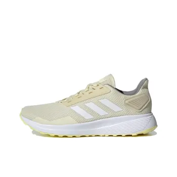 Adidas Duramo 9 Cushioned Slip-Resistant Mid-Top Running Shoes Women's Light Yellow White