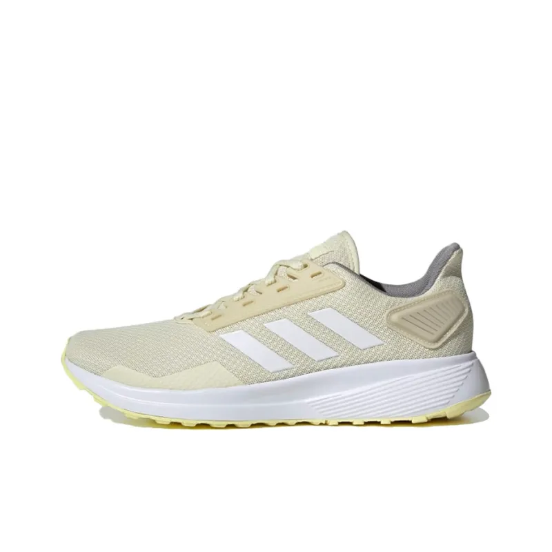 Adidas Duramo 9 Cushioned Slip-Resistant Mid-Top Running Shoes Women's Light Yellow White-0