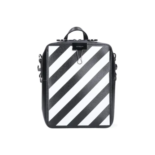 OFF-WHITE Diag Leather Backpack Women's Black & White