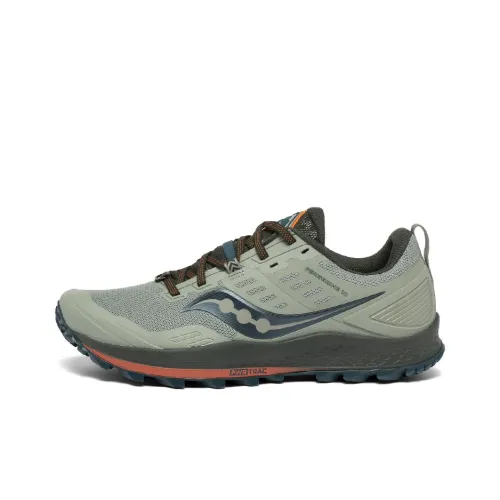 Saucony Shock Absorbers Slip Resistant, Abrasion Resistant, Lightweight Low Top Casual Running Shoes Men's Gray Orange