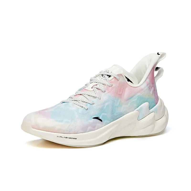 Anta Star Haze Durable Breathable Low Top Running Shoes White Blue Pink-1