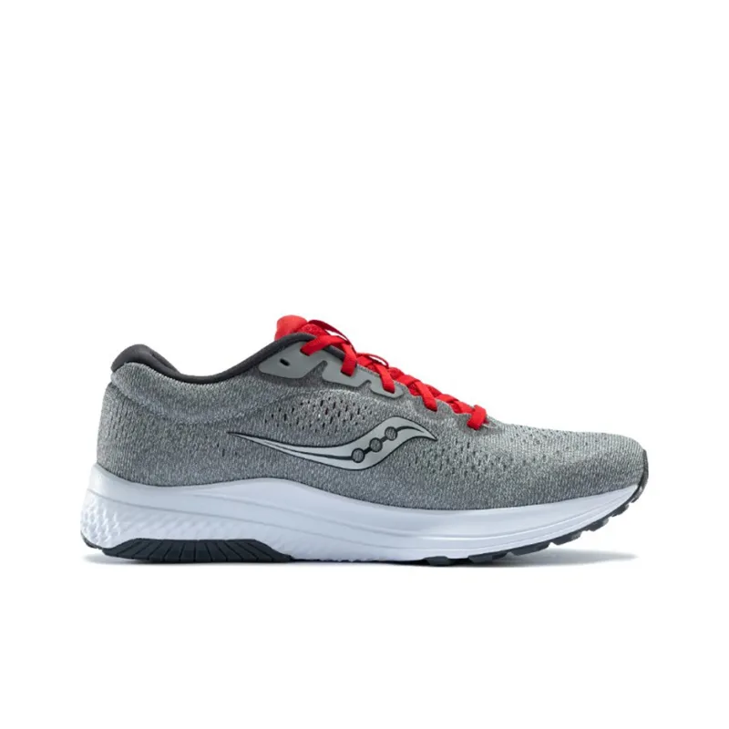 Saucony Clarion 2 Cushioned Slip-Resistant Lightweight Low-Top Running Shoes Men's Gray Red-1