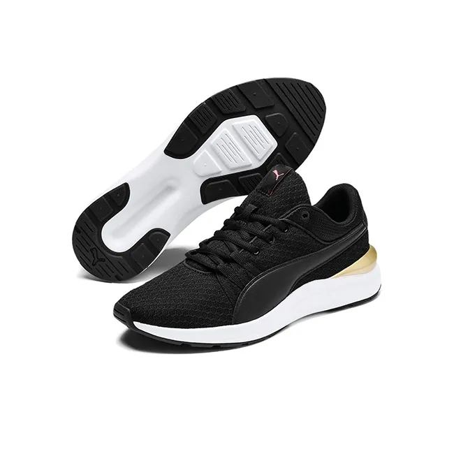 PUMA Adela Core Black/White/Gold Low Sneakers Women's-3