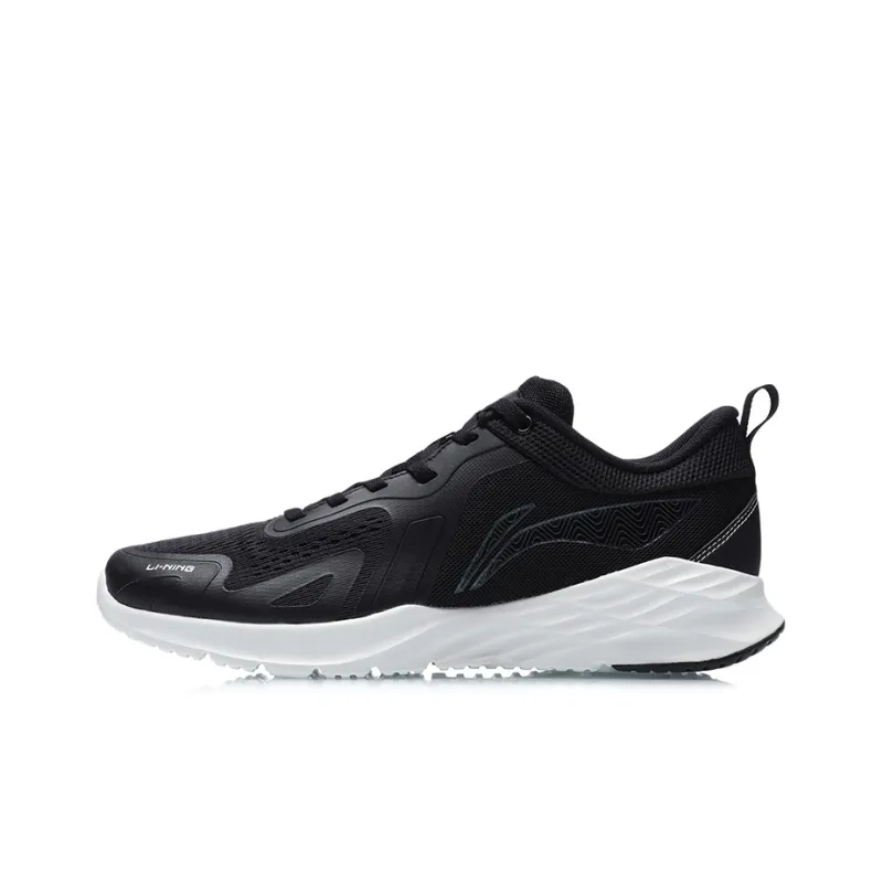 LiNing Cushioned Anti Slip Wear Resistant Breathable Lightweight Low Top Running Shoes Unisex Black-0