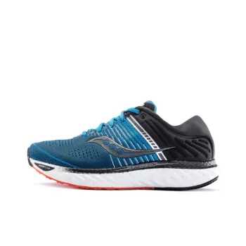 Saucony Triumph 17 Cushioned Slip Resistant Breathable Lightweight Rebound Low Top Running Shoes Men's Blue Black