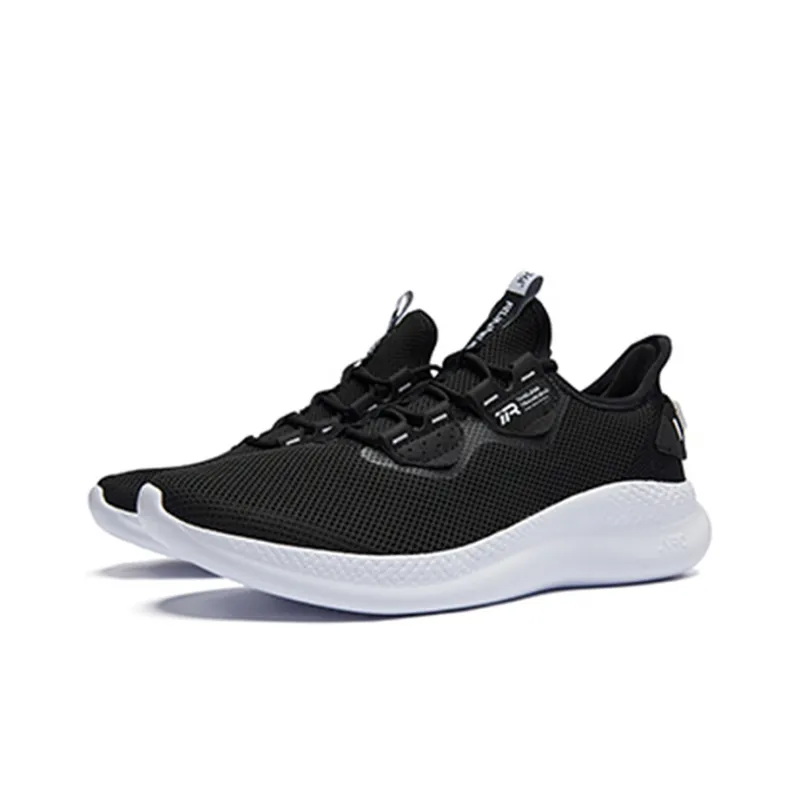 361° NFO Anti Slip Wear Resistant Low Top Running Shoes Black White-1