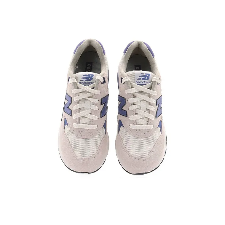 New Balance NB 580 Anti Slip And Wear Resistant Breathable Low Top Casual Running Shoes Unisex Beige Navy Blue-4