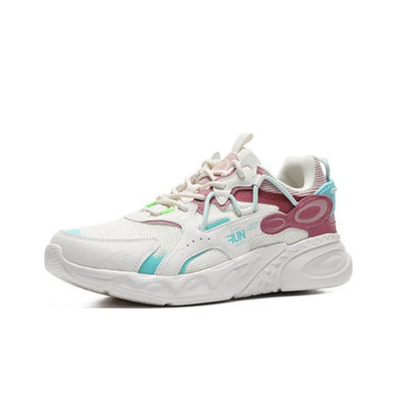 361° Dragon Eyes Dragon Eyes Slip Resistant Low Top Running Shoes Women's White Red-2